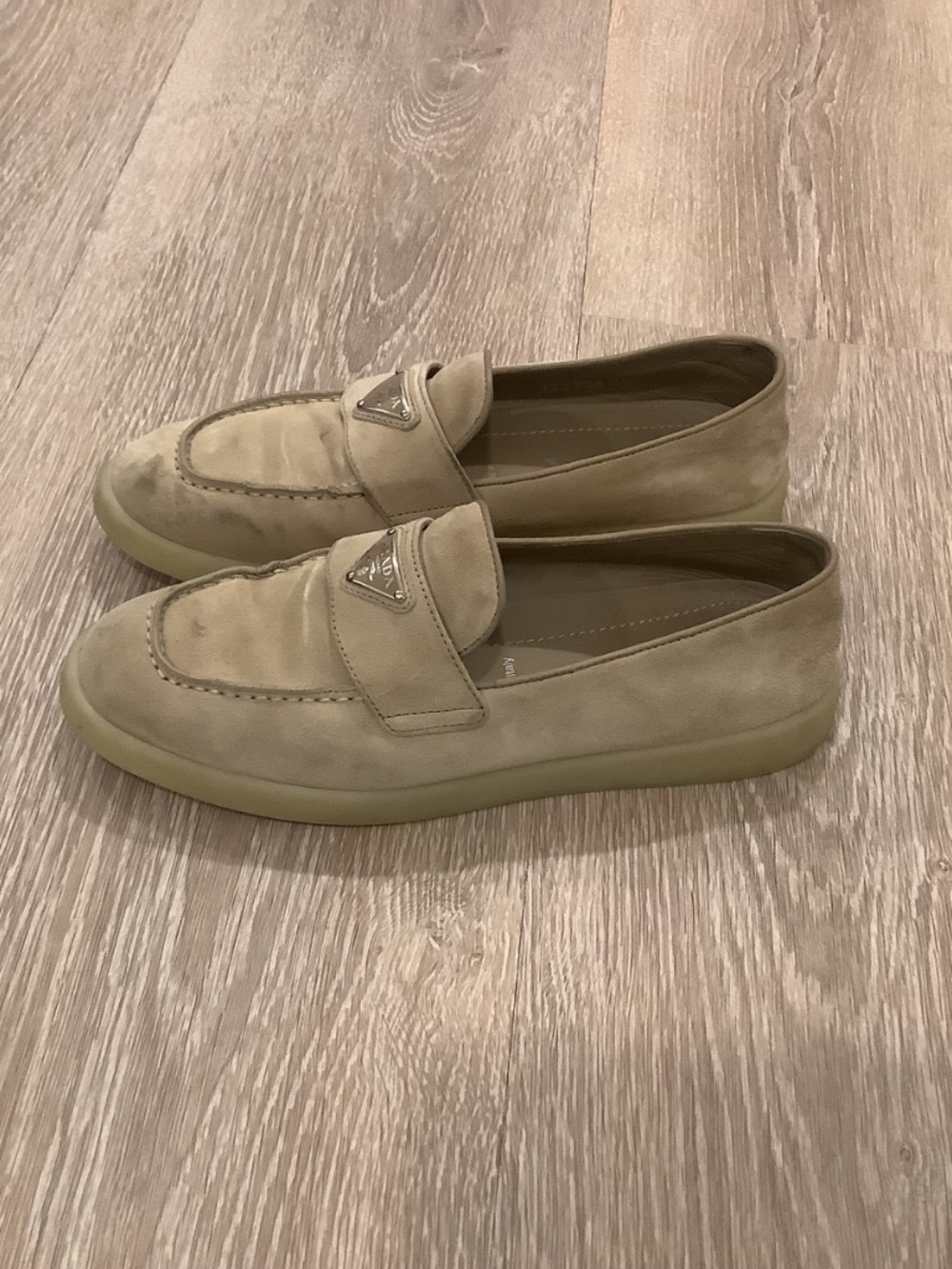 Prada Saint Tropez Suede Triangle Logo Loafers - Picture 2 of 4